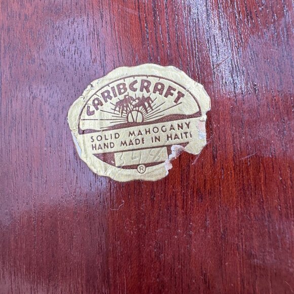 Carib Craft Mahogany Wood Serving Tray Vintage Haiti 7 Sections Unique Tiki Bar - Picture 5 of 7